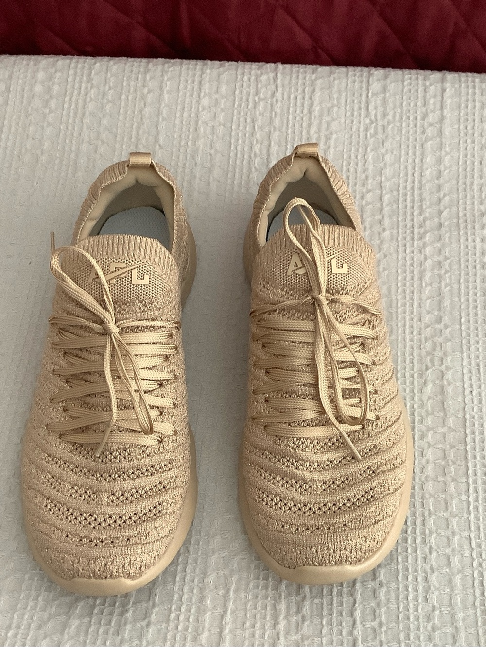 APL TechLoom Wave Gold Knit Lace-Up Sneakers